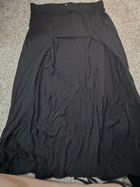 Black Women's Maxi Skirt - Classic Flowing A-Line